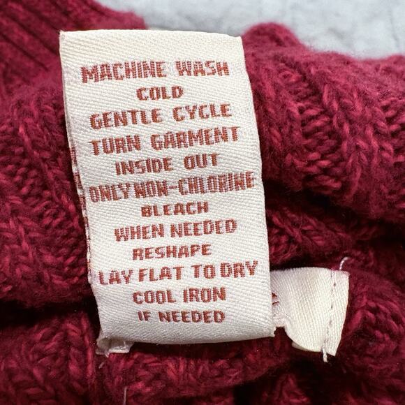 SUNDANCE Ribbed Knit Turtleneck Fitted Sweater Cotton Silk Stretchy Red S - Picture 11 of 13